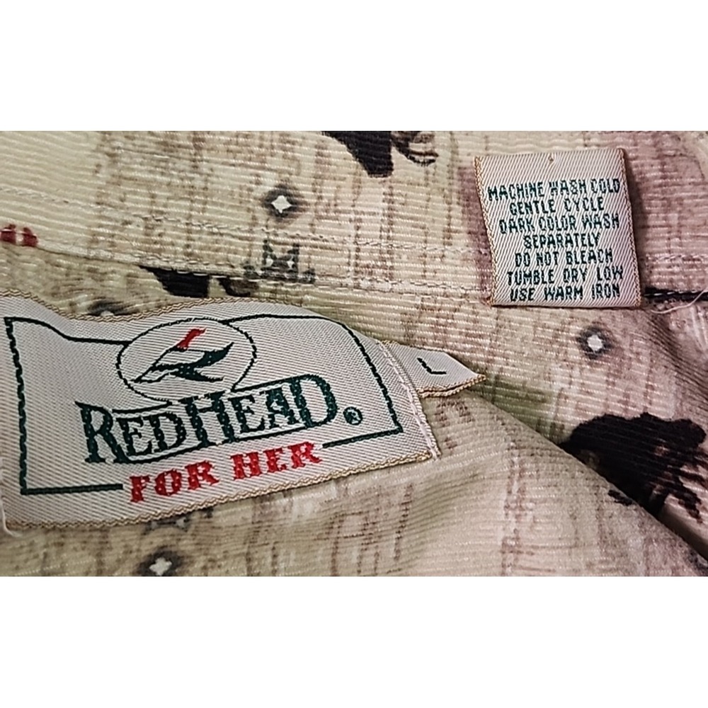 Vintage Red Head for Her Womens Large Corduroy 90s Horse Shirt Western Rodeo - Picture 7 of 8